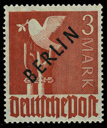 3 M. Schwarzaufdruck 1948, postfrisches Kabinettstück mit dem ...